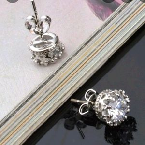Cubic zirconia sterling silver earrings
